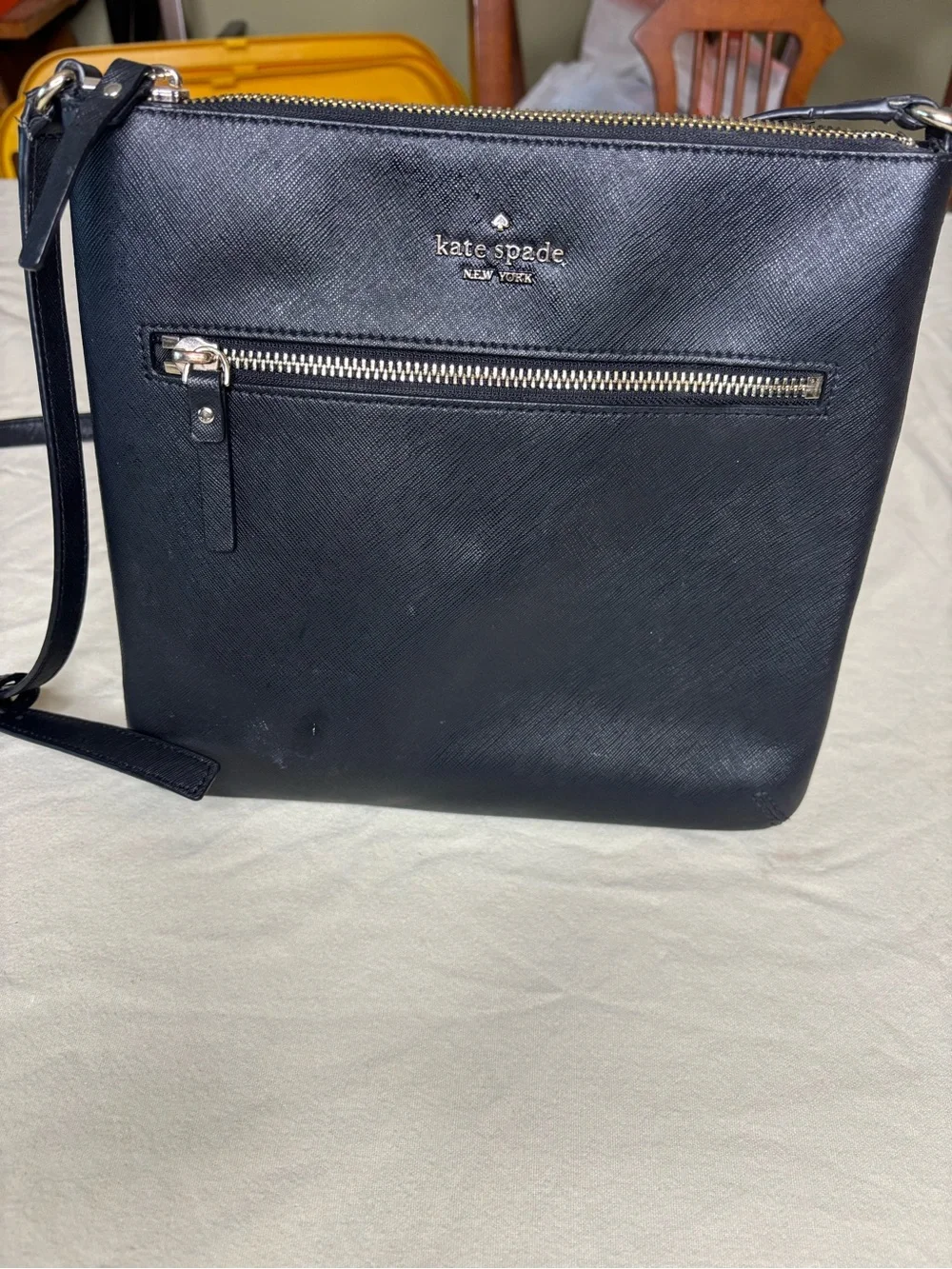 kate spade Black Saffiano Crossbody Messenger Bag